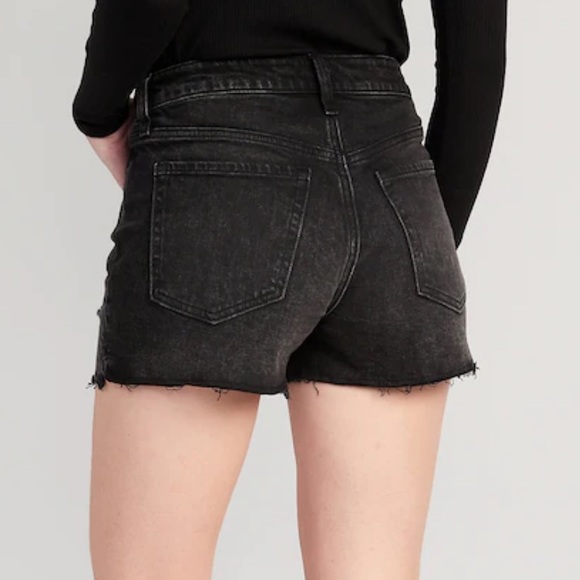 NWT High-Waisted Button-Fly O.G. Straight Ripped Side-Slit Jean Shorts 3” - Picture 5 of 7